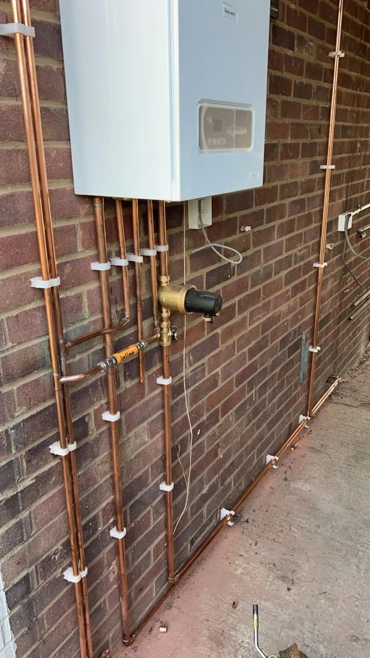 Boiler install with new copper pipework